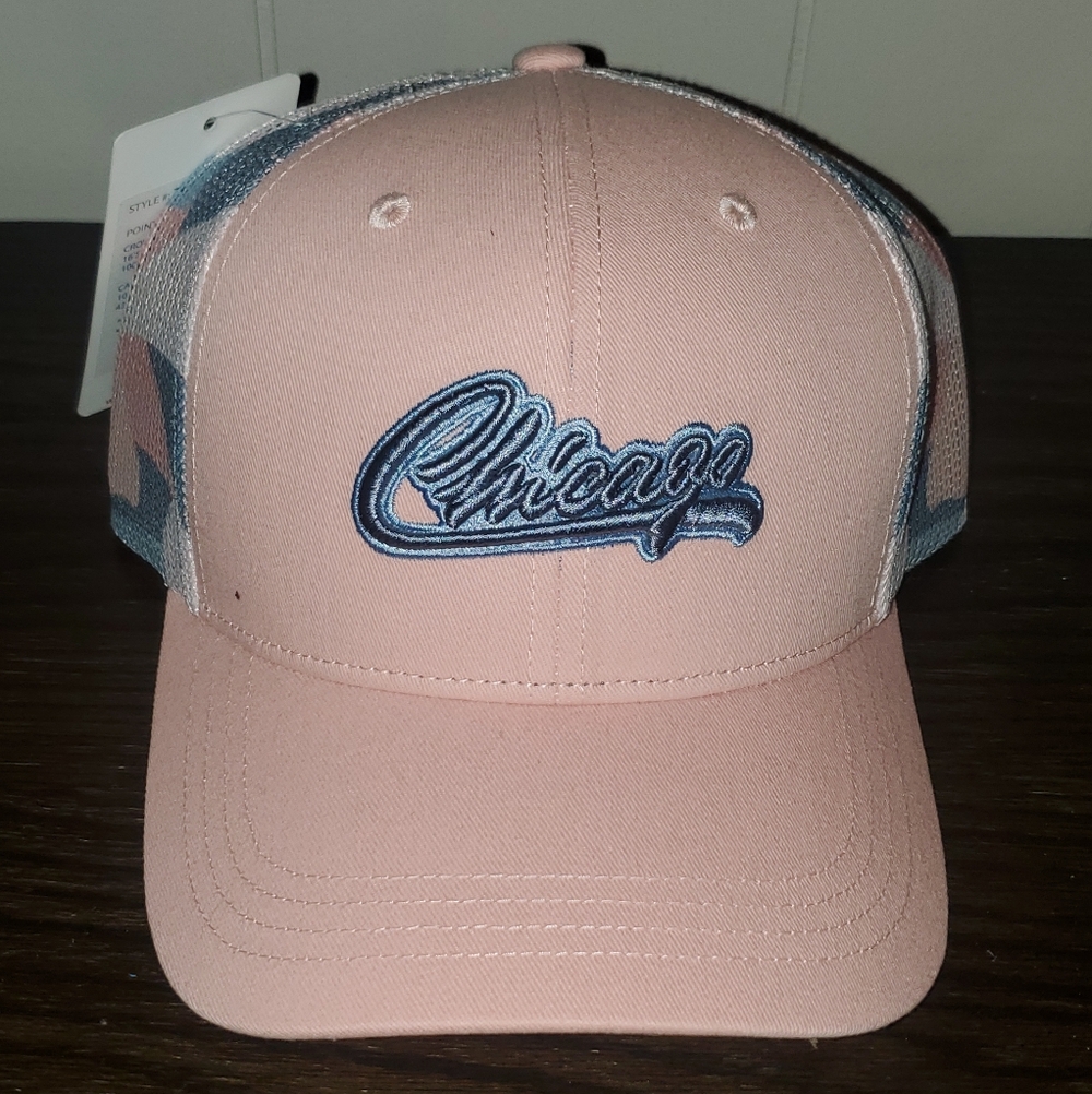 Chicago Pink & Gray Mesh Baseball Cap